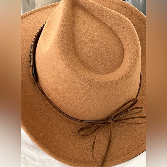 Western Camel Fashion Felt Hat with Gucci Tiger Button Band BNWOT - Picture 5 of 16